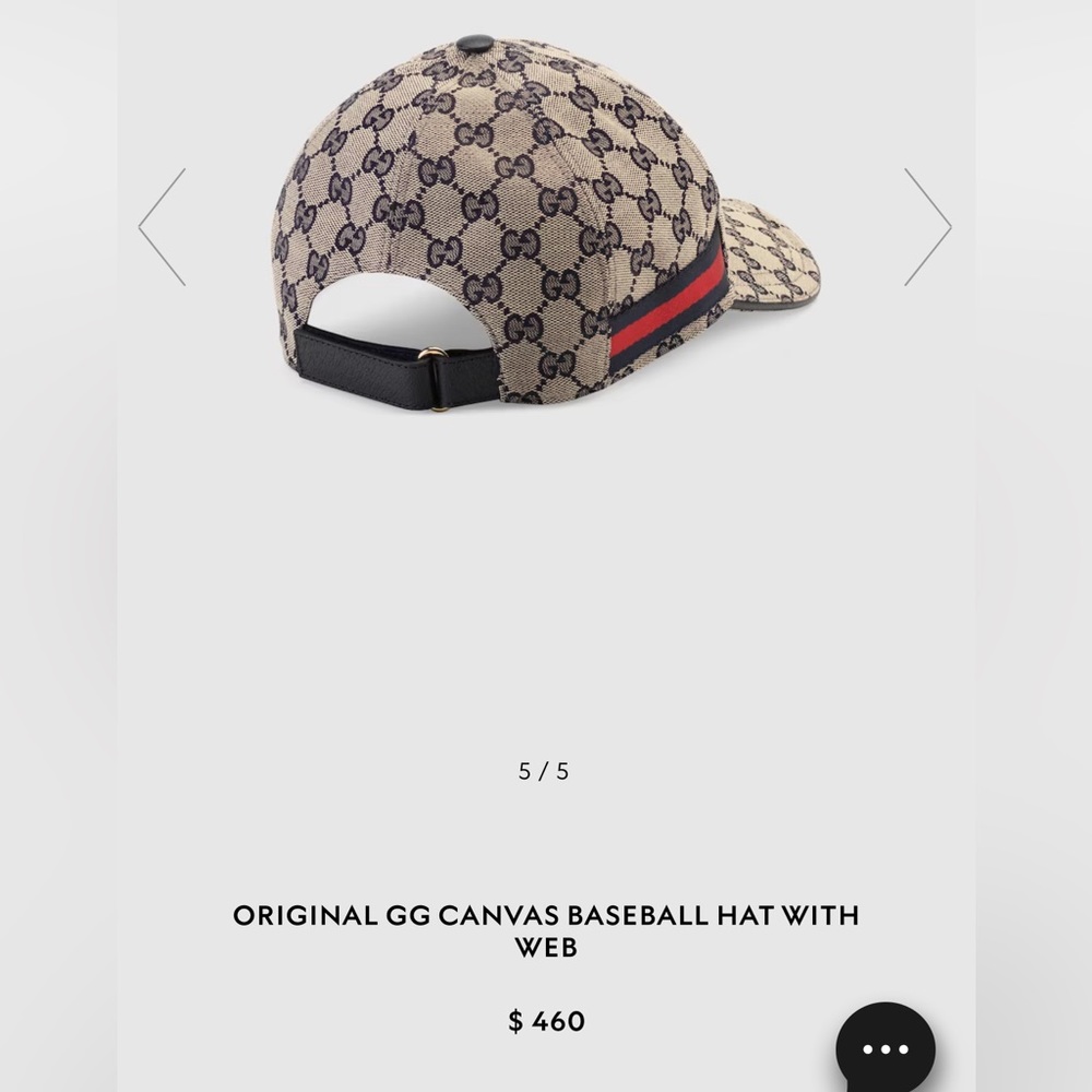 Original GG Canvas Baseball Hat With Web